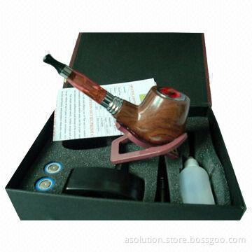 E-pipe Wood, 1pc Wooden Head, 2pcs Battery, 2pcs Atomizer, 1pc USB and 1pc Wall Charger